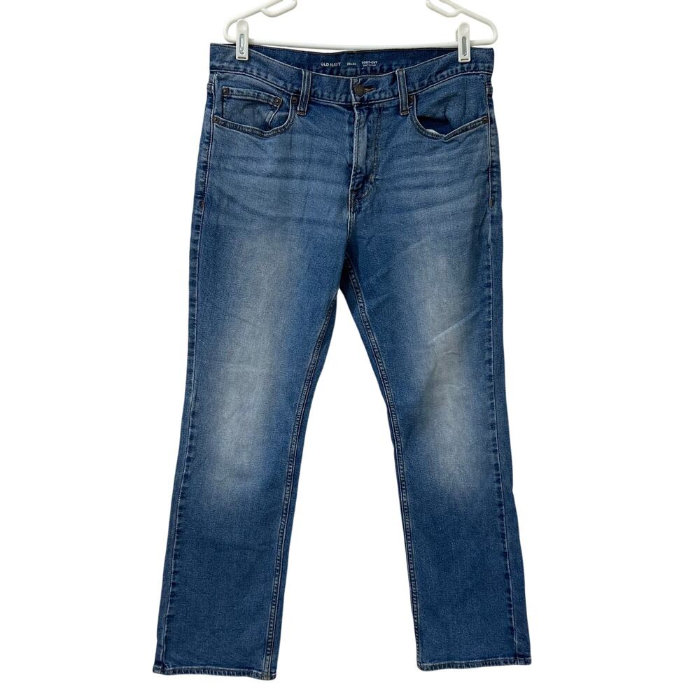 Old Navy Mens Size 33x32 Boot Cut Built in Flex Light Wash Jeans Western Classic